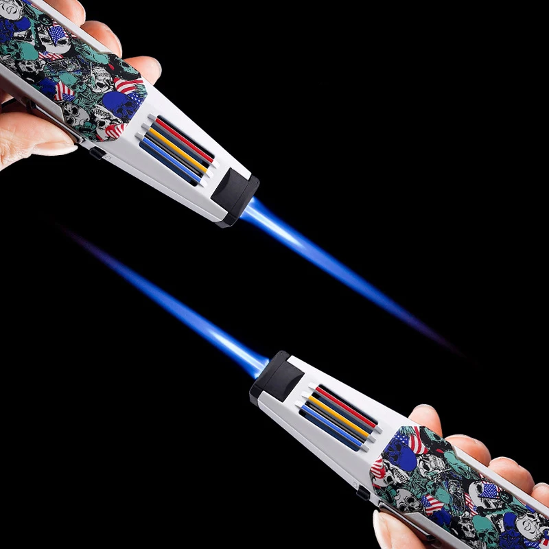 Powerful Spray Gun Jet BBQ Lighter Blue Flame Torch Turbo Cigar Gas Lighter Windproof Metal Cigar Cigarette Lighter Carbon Fiber
Powerful Spray Gun Jet BBQ Lighter Blue Flame Torch Turbo Cigar Gas Lighter Windproof Metal Cigar Cigarette Lighter Carbon Fiber