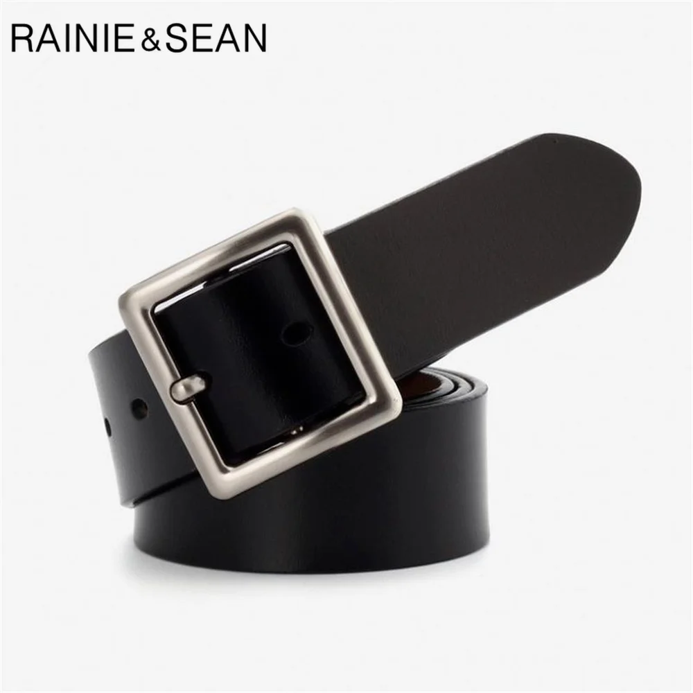 

Black Women Belt Real Leather Belts For Women Pin Buckles Cowskin Red Black Camel Waist Belt Ladies 100cm 105cm 110cm