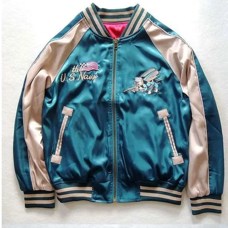 (wear on both sides) spring and autumn jacket baseball suit couple's wear Korean loose print embroidered coat
(wear on both sides) spring and autumn jacket baseball suit couple's wear Korean loose print embroidered coat
