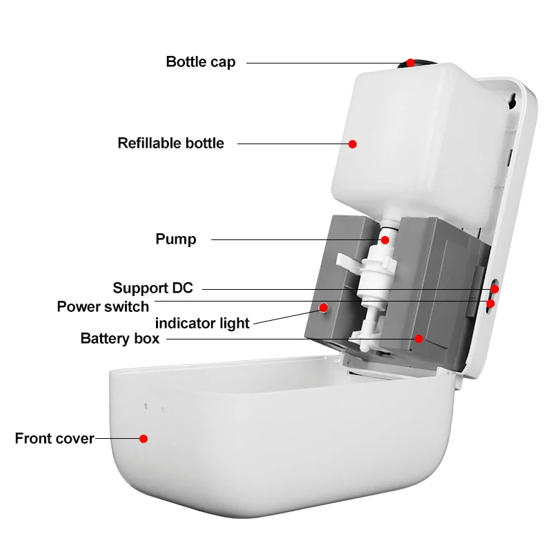 Infrared Automatic Hand Sanitizer Spray 1000ml Soap Dispenser Automatic Hand Sanitizer Dispenser
Infrared Automatic Hand Sanitizer Spray 1000ml Soap Dispenser Automatic Hand Sanitizer Dispenser