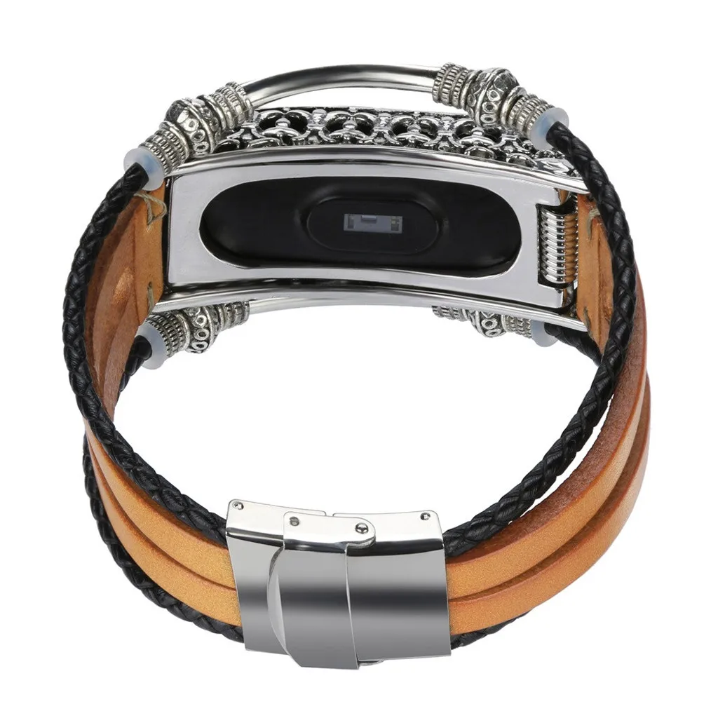 Retro Mi Band 6 5 3 4 Strap Wrist For Xiaomi Leather Replacement Beading Bracelet Weave Braided | Наручные часы