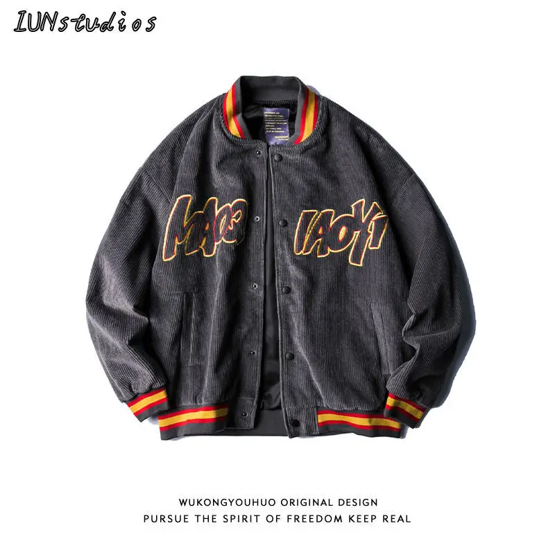 2021 spring and Autumn New Street retro corduroy Baseball Jacket men's and women's fashion brand loose couple embroidered jacket
2021 spring and Autumn New Street retro corduroy Baseball Jacket men's and women's fashion brand loose couple embroidered jacket