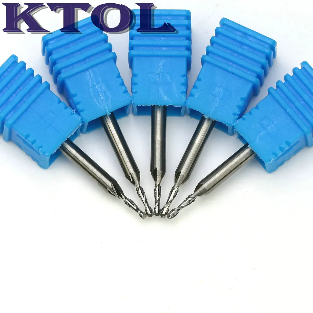 3.175*1.5*6mm 2 Flute Solid Carbide Wood Cutter Ball Nose End Mill Engraving Bits 3D Carving Spiral Micro CNC Router Tools Sets |
