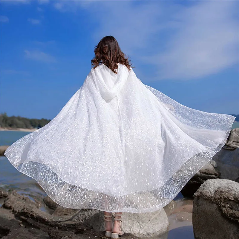 Bonito branco xale capa com capuz solar roupas solto rendas longo cardigan bordado capa exterior wear feminino y1391
Bonito branco xale capa com capuz solar roupas solto rendas longo cardigan bordado capa exterior wear feminino y1391