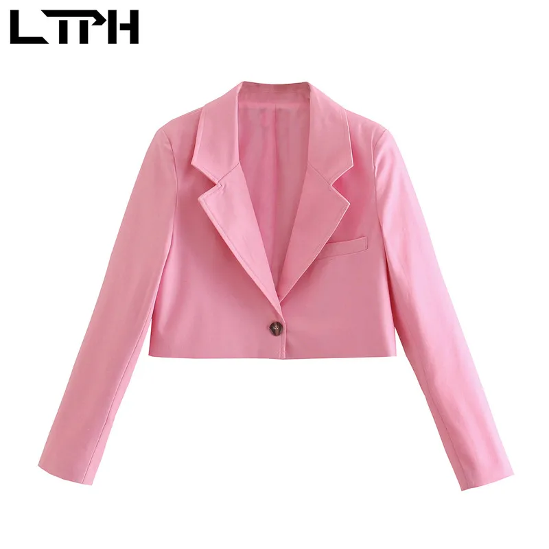 LTPH short pink blazer women Line decoration vintage single button long sleeve Jackets Casual Lady Suit Coat 2021 summer new
LTPH short pink blazer women Line decoration vintage single button long sleeve Jackets Casual Lady Suit Coat 2021 summer new