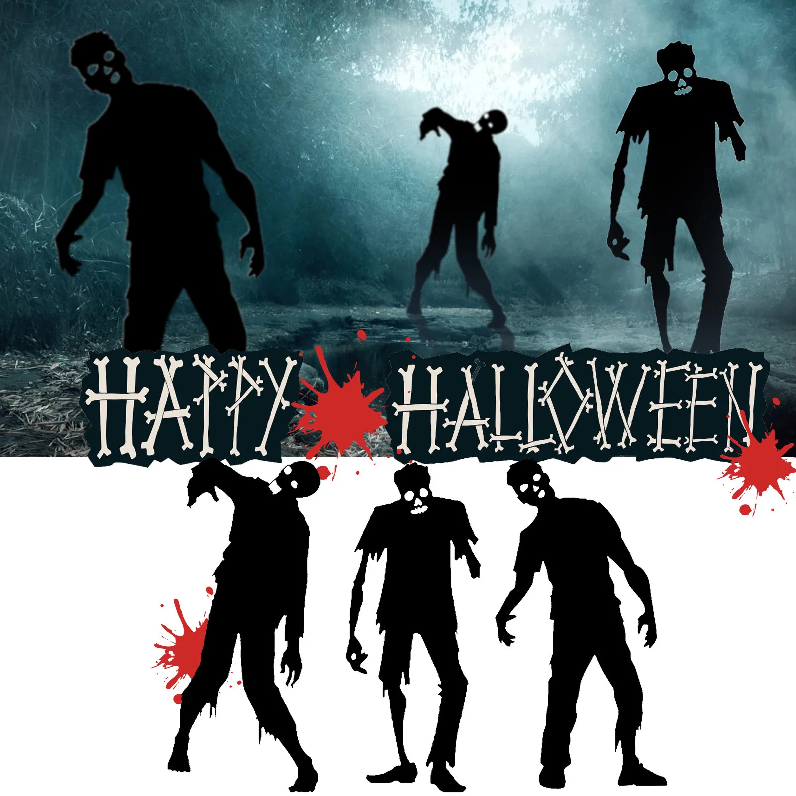 Halloween Zombie Devil Outdoor Garden Decoration Night Of Horror Shadow Scary Pile Metal Outline Silhouette Insert Ornaments 3PC
Halloween Zombie Devil Outdoor Garden Decoration Night Of Horror Shadow Scary Pile Metal Outline Silhouette Insert Ornaments 3PC