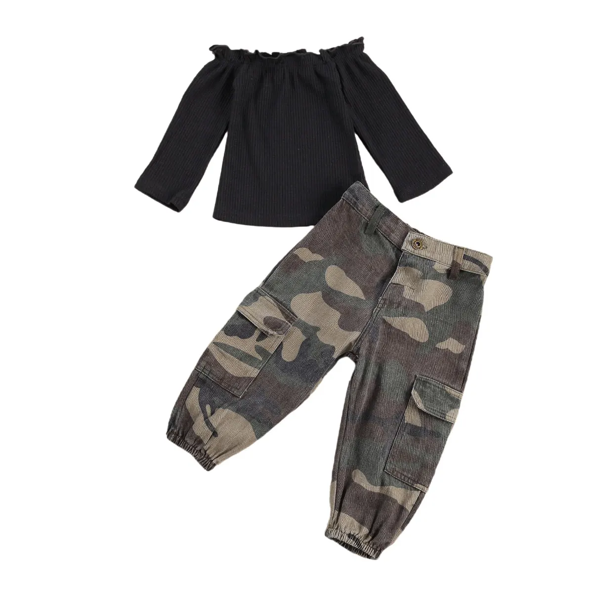 1-6Y Baby Girl's Clothes Set Solid Long Sleeve Ribbing Elastic Top Leopard Camouflage Tie Dye Loose Trousers Pocket 2 Pcs
1-6Y Baby Girl's Clothes Set Solid Long Sleeve Ribbing Elastic Top Leopard Camouflage Tie Dye Loose Trousers Pocket 2 Pcs