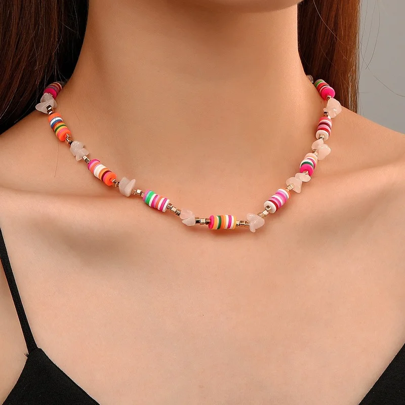 European and American Color Slime Stitching Necklace Ethnic Style Handmade Beaded Bracelet Gravel Beach Chain Ladies Accessories
European and American Color Slime Stitching Necklace Ethnic Style Handmade Beaded Bracelet Gravel Beach Chain Ladies Accessories
