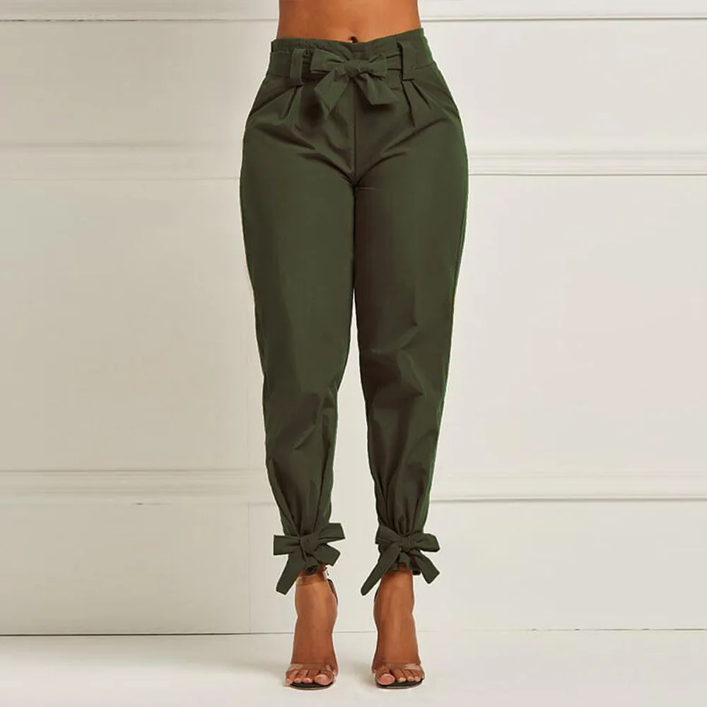 2020 Loose Bow Tie Ruffles Women Pants Casual Solid High Waist Belt Pocket Spring Women's Trousers Female Sashes Pants
2020 Loose Bow Tie Ruffles Women Pants Casual Solid High Waist Belt Pocket Spring Women's Trousers Female Sashes Pants