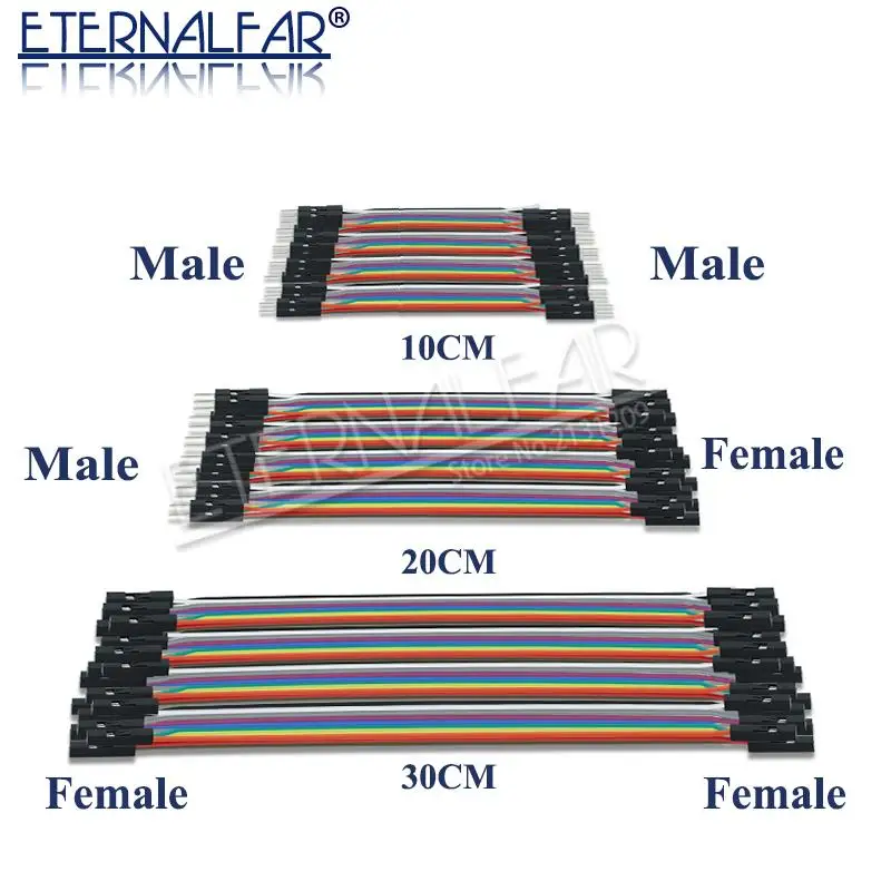 40PIN 10 см 20 30 Dupont линия мужчин и женщин Перемычка провод кабель для PCB DIY