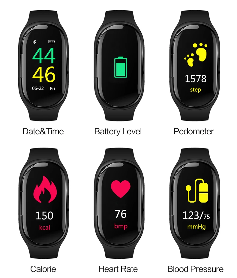 M1 Sport Smart Watch With Bluetooth Earphone Heart Rate Monitor Blood Pressure Smart Wristband Men Women Touch-Screen Smartwatch
M1 Sport Smart Watch With Bluetooth Earphone Heart Rate Monitor Blood Pressure Smart Wristband Men Women Touch-Screen Smartwatch