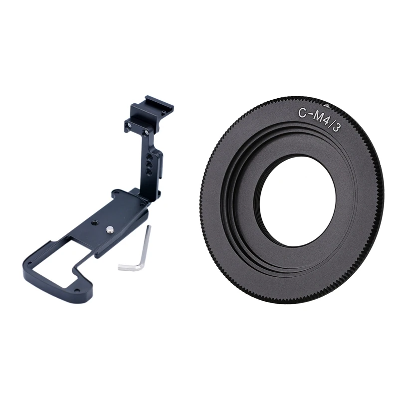 Black C Mount Lens for Micro-4/3 Adapter with Camera Quick Release L Plate Bracket Holder Hand Grip
Black C Mount Lens for Micro-4/3 Adapter with Camera Quick Release L Plate Bracket Holder Hand Grip