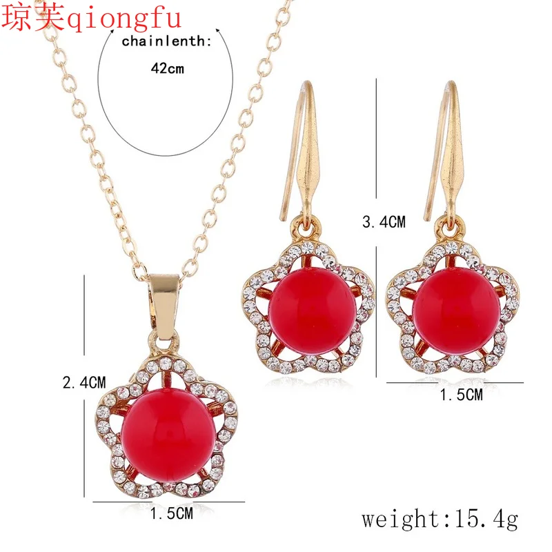 Fashion Rose Gold Plated Necklace Earrings Jewelry Set Pearl Flower Bride Heart Necklace Set Valentine Gift Cute/Romantic
Fashion Rose Gold Plated Necklace Earrings Jewelry Set Pearl Flower Bride Heart Necklace Set Valentine Gift Cute/Romantic