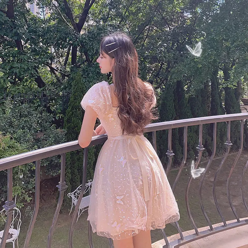 Belted Mini Dress for Women Pretty Chic Bowknot Lace Beach Dress 2021 Summer Sweet Solid Fairy Dress Retro Kawaii Short-sleeved
Belted Mini Dress for Women Pretty Chic Bowknot Lace Beach Dress 2021 Summer Sweet Solid Fairy Dress Retro Kawaii Short-sleeved