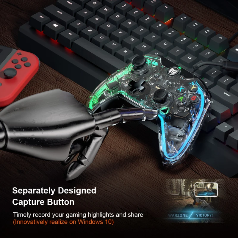 Wired Gamepad Joystick Rainbow C1 Somatosensory Controller For N-Switch PC Gaming Console Without Delay Transparent Shell
Wired Gamepad Joystick Rainbow C1 Somatosensory Controller For N-Switch PC Gaming Console Without Delay Transparent Shell