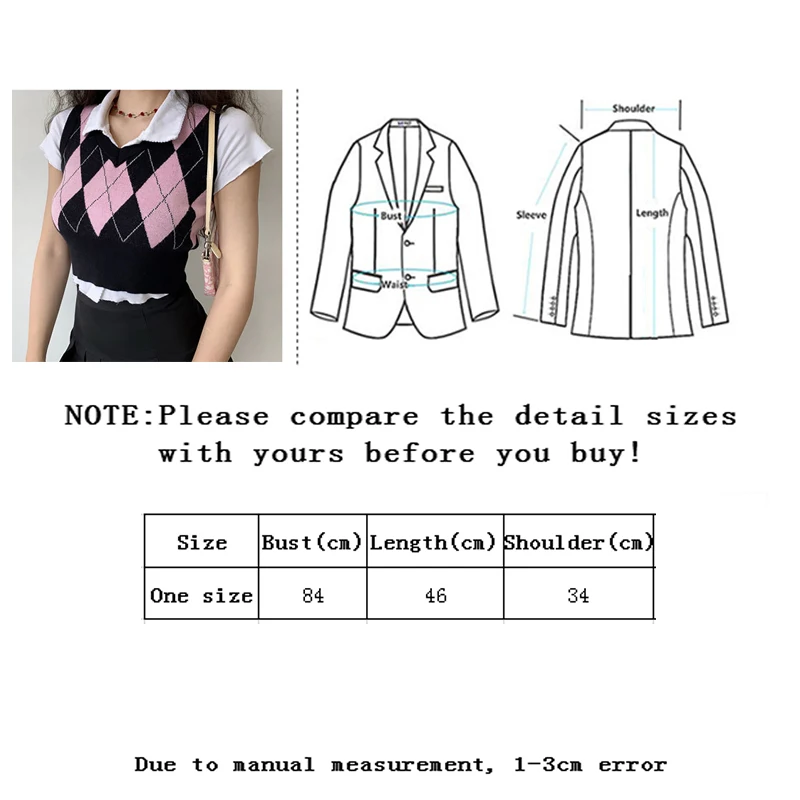 Vangull Vintage Argyle Plaid Sweater Vest Women V-Neck Female Sleeveless Tank Jumper Ladies Short Spring Knitting Pullovers Tops
Vangull Vintage Argyle Plaid Sweater Vest Women V-Neck Female Sleeveless Tank Jumper Ladies Short Spring Knitting Pullovers Tops