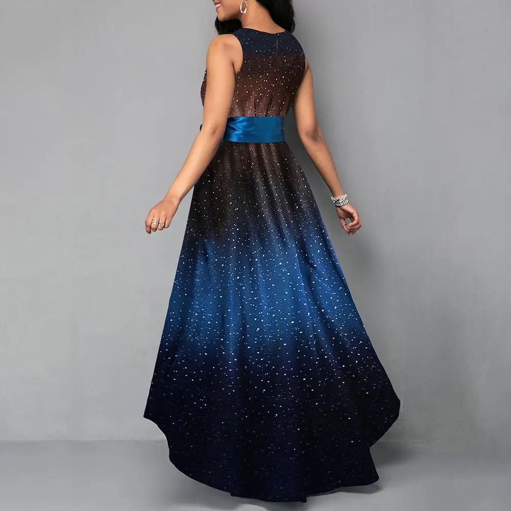 New Arrival Plus Size Women Starry Sky Sleeveless Bow Belted High Waist Irregular Maxi Dress Wholesale Dropshipping
New Arrival Plus Size Women Starry Sky Sleeveless Bow Belted High Waist Irregular Maxi Dress Wholesale Dropshipping