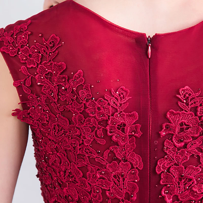 Burgundy Luxury Evening Dress Illusion O-Neck Lace Tulle Sleeveless Asymmetrical Beading Embroidery Women Formal Dresses TS326
Burgundy Luxury Evening Dress Illusion O-Neck Lace Tulle Sleeveless Asymmetrical Beading Embroidery Women Formal Dresses TS326