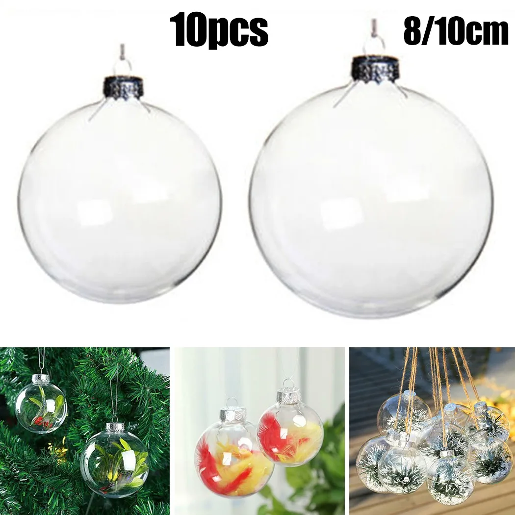 Hot Sale 10× Clear Plastic Balls Baubles Fillable Christmas Tree Ornaments Xmas Pendant Transparent Round Bauble Ball
Hot Sale 10× Clear Plastic Balls Baubles Fillable Christmas Tree Ornaments Xmas Pendant Transparent Round Bauble Ball