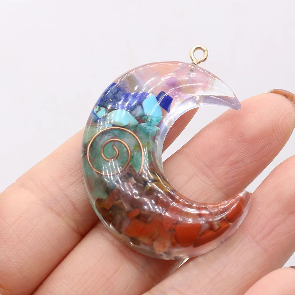 1pcs Natural Stone Moon Shape Resin Charm Pendant for Jewelry Making DIY Necklace Earring Women Gift Size 33x45mm
1pcs Natural Stone Moon Shape Resin Charm Pendant for Jewelry Making DIY Necklace Earring Women Gift Size 33x45mm