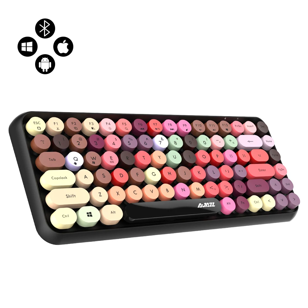 Hot Sale AJAZZ 308I 84 Keys Wireless BT Keyboard Retro Typewriter Round Key for Win/iOS/Android with Multi color or Single color
Hot Sale AJAZZ 308I 84 Keys Wireless BT Keyboard Retro Typewriter Round Key for Win/iOS/Android with Multi color or Single color
