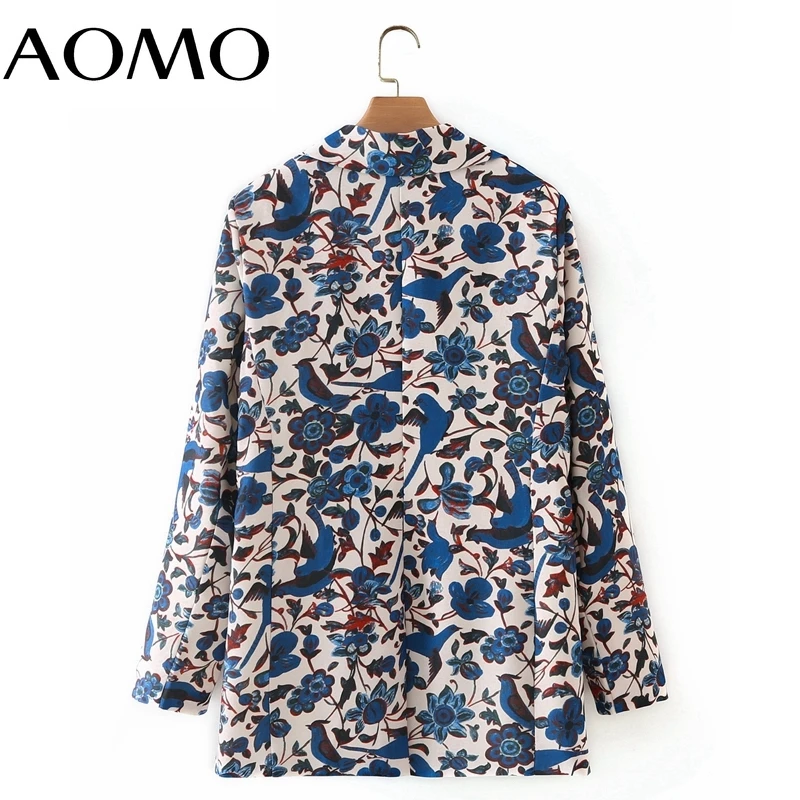 AOMO Women Blue Floral Blazer Coat Vintage Notched Collar Pocket 2021 Fashion Female Casual Chic Tops 3Y37A 
AOMO Women Blue Floral Blazer Coat Vintage Notched Collar Pocket 2021 Fashion Female Casual Chic Tops 3Y37A