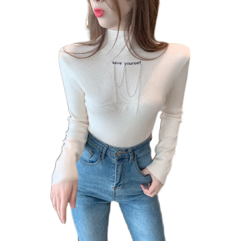 The new thin half a turtleneck kind of flash light silk brim tight in light gold sweater knitting
The new thin half a turtleneck kind of flash light silk brim tight in light gold sweater knitting