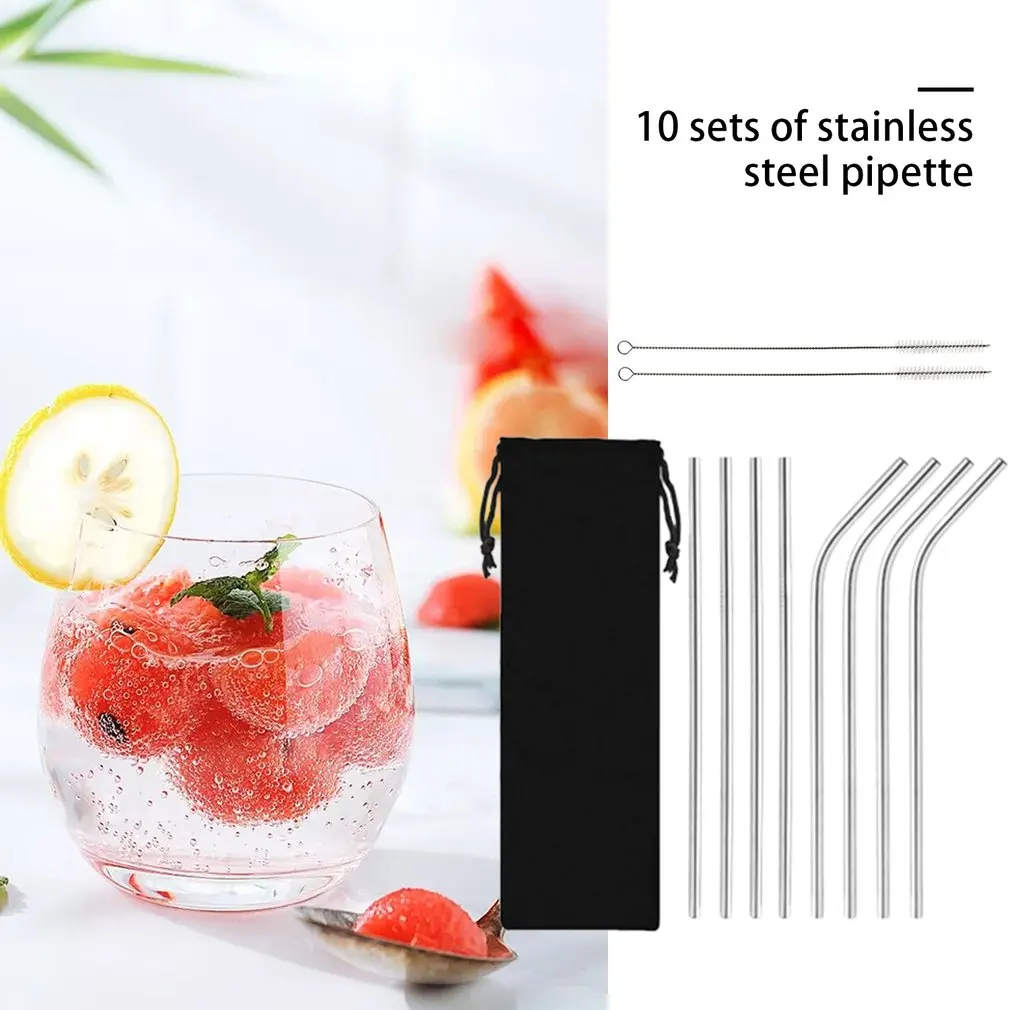 10Pcs/4Pcs Set 304 Stainless Steel Straw Reusable Straws Drinking Straws Metal Straw Bar Party Accessory
10Pcs/4Pcs Set 304 Stainless Steel Straw Reusable Straws Drinking Straws Metal Straw Bar Party Accessory