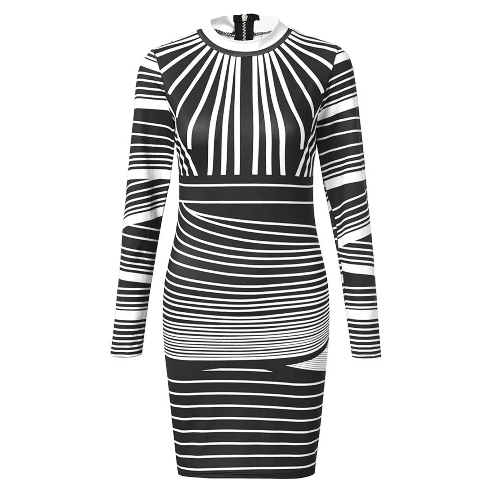 Wear For Woman Comfortable Women Long Sleeves Bodycons Striped Printed Zipper Party Evening Club Mini Dress Free Shipping 
Wear For Woman Comfortable Women Long Sleeves Bodycons Striped Printed Zipper Party Evening Club Mini Dress Free Shipping
