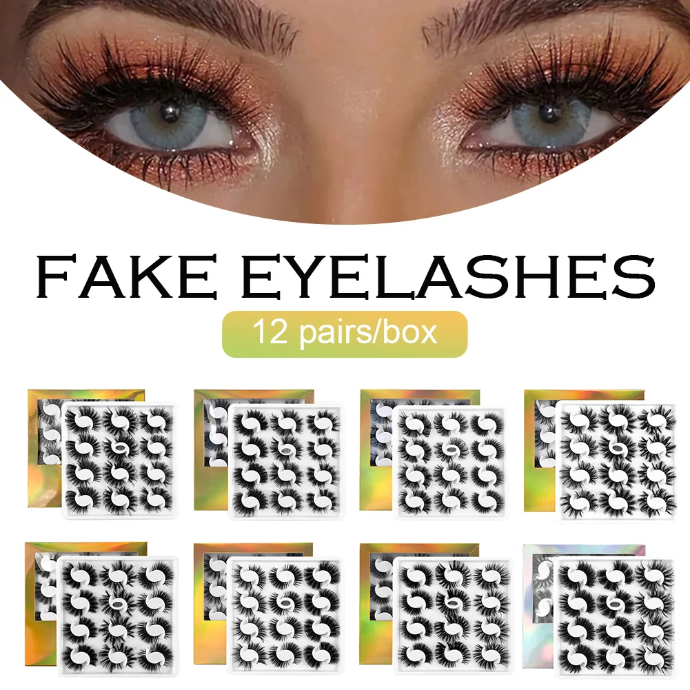 12 Pairs False Eyelashes Faux Mink Lashes Reusable Handmade Volume Fluffy Eyelashes Eye Makeup Faux Mink Eyelashes for Women
12 Pairs False Eyelashes Faux Mink Lashes Reusable Handmade Volume Fluffy Eyelashes Eye Makeup Faux Mink Eyelashes for Women