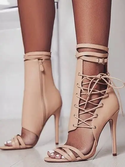 Thin Heeled Pumps Hollow Lace Up Bandage Shoes Stiletto Open Toe Sandals High Vamp Cut Out Zipper Sexy Banquet Shoes Runway
Thin Heeled Pumps Hollow Lace Up Bandage Shoes Stiletto Open Toe Sandals High Vamp Cut Out Zipper Sexy Banquet Shoes Runway
