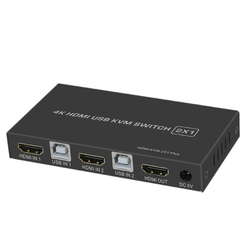 4 K HDMI KVM переключатель 2In 1Out USB HDMI1.4 сплиттер Поддержка удаленного пробуждения для