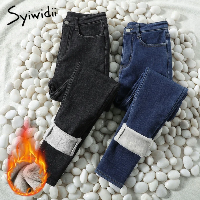 Syiwidii Woman Winter Thick Warm Pants High Waist Skinny Jeans Casual Vintage Fleece Warm Slim Stretch Ladies Denim Pencil Jean
Syiwidii Woman Winter Thick Warm Pants High Waist Skinny Jeans Casual Vintage Fleece Warm Slim Stretch Ladies Denim Pencil Jean