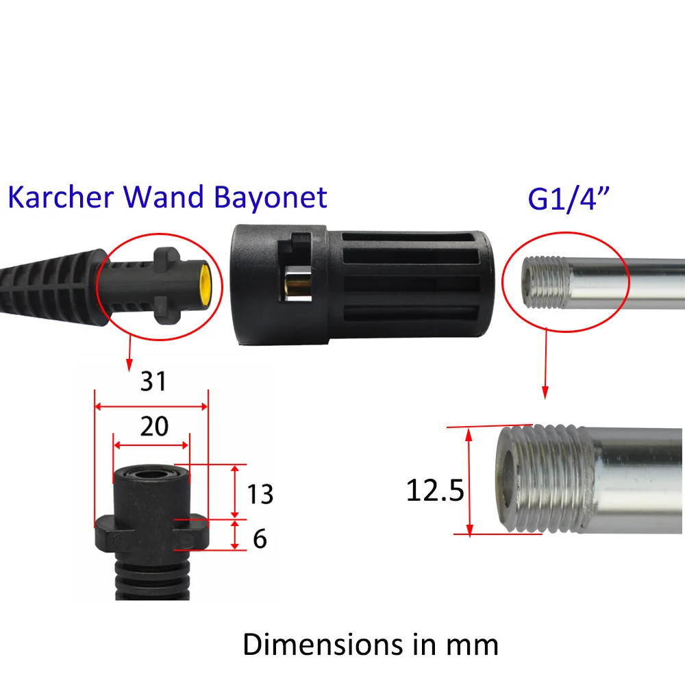 Pressure Washer Connector Adapter for Connect AR/Interskol/Lavor/Bosche/Huter/M22 Lance Wand to Karcher Water Gun Female Adapter 
Pressure Washer Connector Adapter for Connect AR/Interskol/Lavor/Bosche/Huter/M22 Lance Wand to Karcher Water Gun Female Adapter