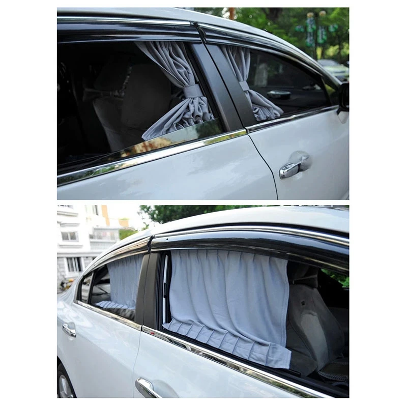 Car Side Window Curtain Shield Sliding Mesh Sun Shades Uv Protection Auto Rear Windshield Block Gray (Pack of 2) |