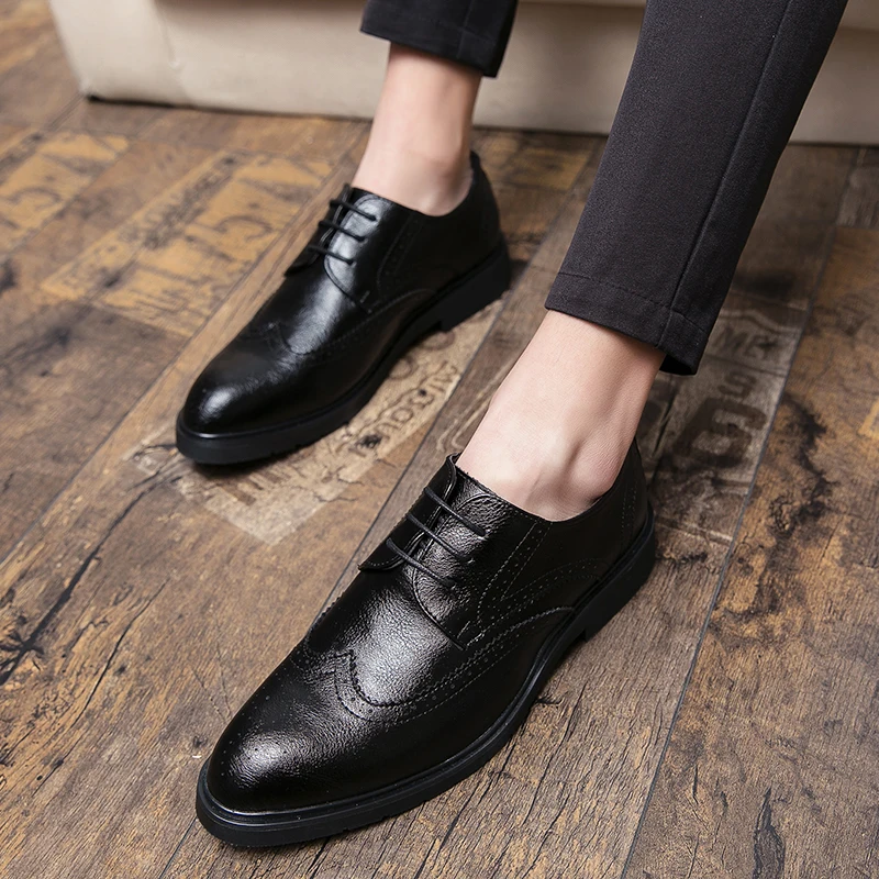Leather casual Shoes Men black brown sneakers oxfordsbrogue shoes lace up fashion breathable comfortable soft flats low cut
Leather casual Shoes Men black brown sneakers oxfordsbrogue shoes lace up fashion breathable comfortable soft flats low cut