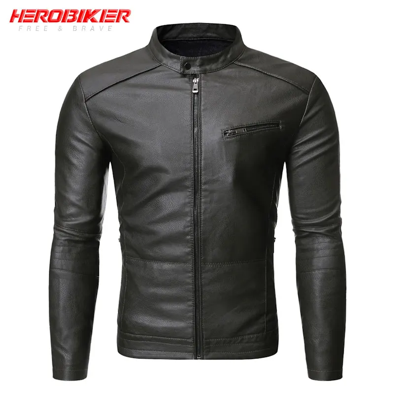 

HEROBIKER Motorcycle Jacket PU Leather Retro Men Personality Windproof Riding Jacket Four Seasons Casual Moto Jacket Chaqueta