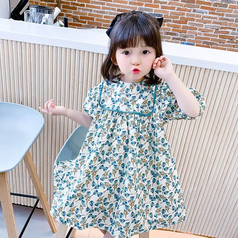 Girls'Summer Children'S Dresses Pure Cotton Floral Cotton Silk Short-Sleeved Girls Thin Section Children'S Clothing, Big Kids Pr
Girls'Summer Children'S Dresses Pure Cotton Floral Cotton Silk Short-Sleeved Girls Thin Section Children'S Clothing, Big Kids Pr