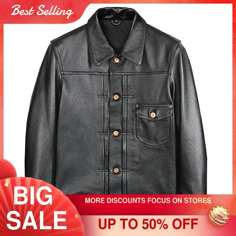 2021 Black Japan Casual Style Genuine Leather Jacket Men Plus Size 4XL Real Natural Cowhide Spring Slim Fit Short 507 Coat
2021 Black Japan Casual Style Genuine Leather Jacket Men Plus Size 4XL Real Natural Cowhide Spring Slim Fit Short 507 Coat