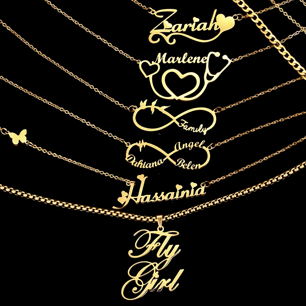 NEULRY personalised stainless steel gold name letter pendant butterfly chain necklace for women customized heart jewellery
NEULRY personalised stainless steel gold name letter pendant butterfly chain necklace for women customized heart jewellery