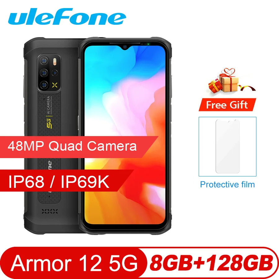 

Ulefone Armor 12 5G NFC Rugged Phone Android 11 8GB+128GB Global Version 6.52“ Waterproof Smartphone 5180 mAh Wireless Charging