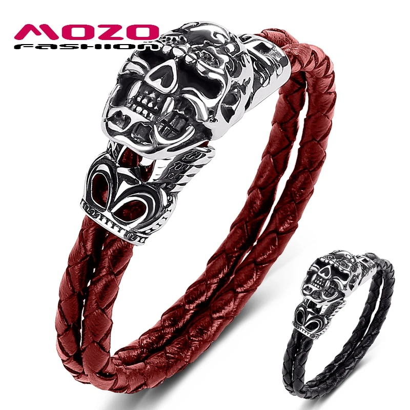 MOZO FASHION Men Jewelry Bangles Genuine Leather High Quality Stainless Steel Punk Demon Skull Charm Dropshipping Bracelets 530
MOZO FASHION Men Jewelry Bangles Genuine Leather High Quality Stainless Steel Punk Demon Skull Charm Dropshipping Bracelets 530