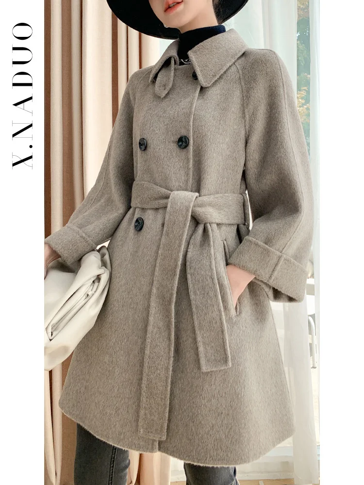 Женское двустороннее бархатное пальто, тонкое шерстяное пальто из австралийской шерсти средней и длины на шнуровке, 2021
Женское двустороннее бархатное пальто, тонкое шерстяное пальто из австралийской шерсти средней и длины на шнуровке, 2021