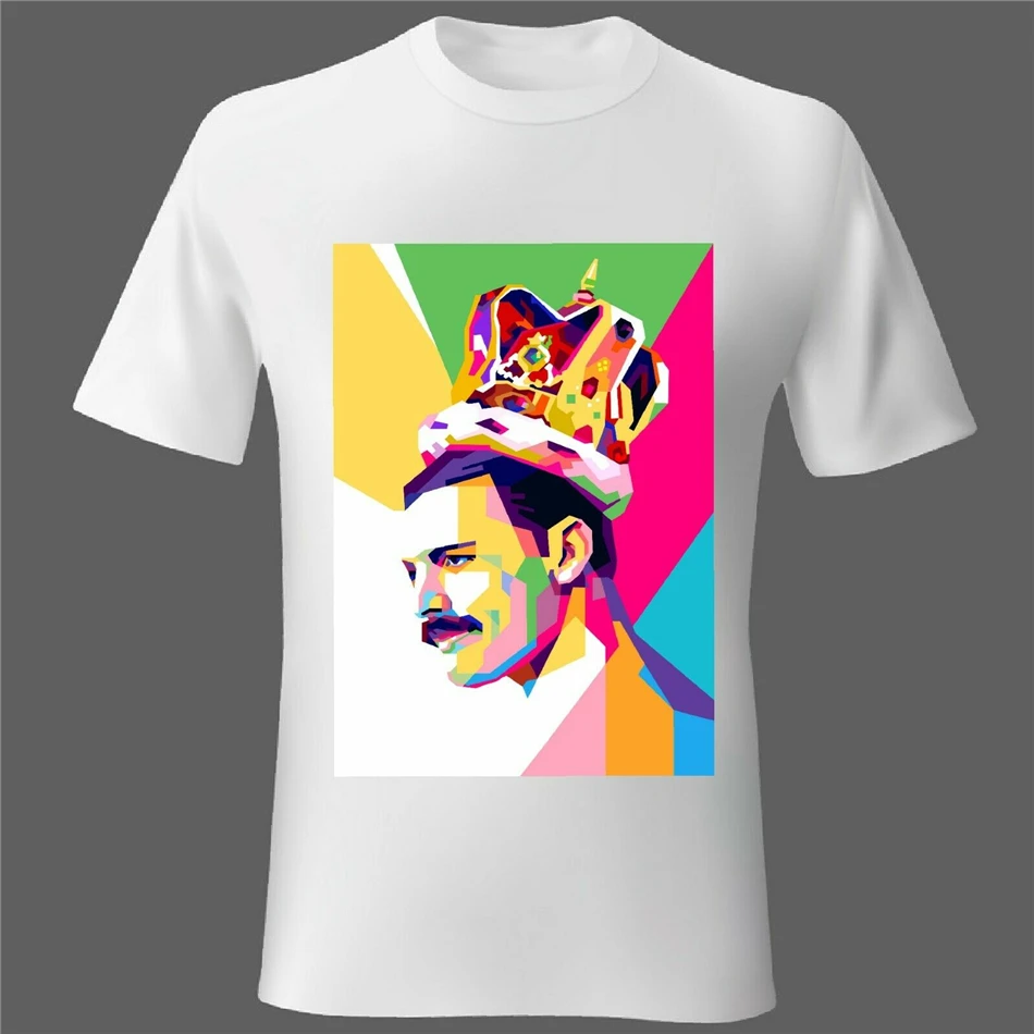 Мужская футболка с надписью Movie Music Queen Freddie Mercury Pop унисекс Женская Ретро круглым