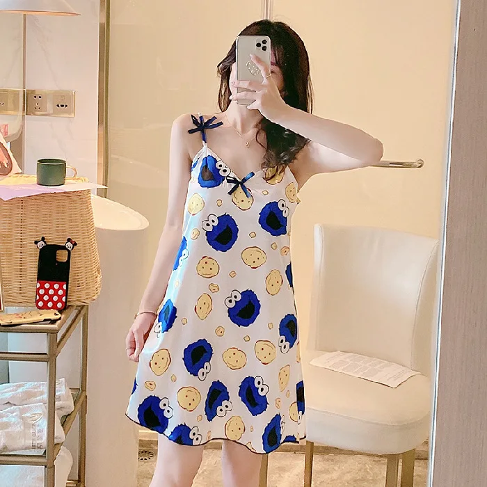 2021New Homewear Spring and Summer Women's Nightdress Imitation Silk Sling Sexy Sleepwear Women Nightwear Sleep Tops Night Dress
2021New Homewear Spring and Summer Women's Nightdress Imitation Silk Sling Sexy Sleepwear Women Nightwear Sleep Tops Night Dress