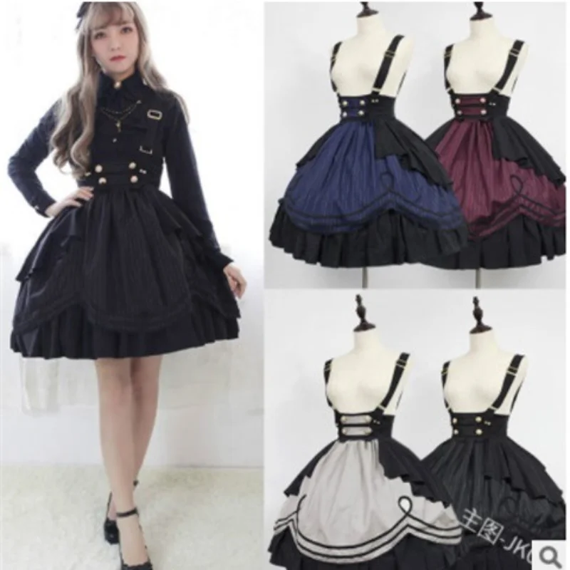 

Female Princess Dress Halloween Victorian Gothic Lolita Skirt Cosplay Lolita Costume Lady Maid Layered Dress Cosplay Games