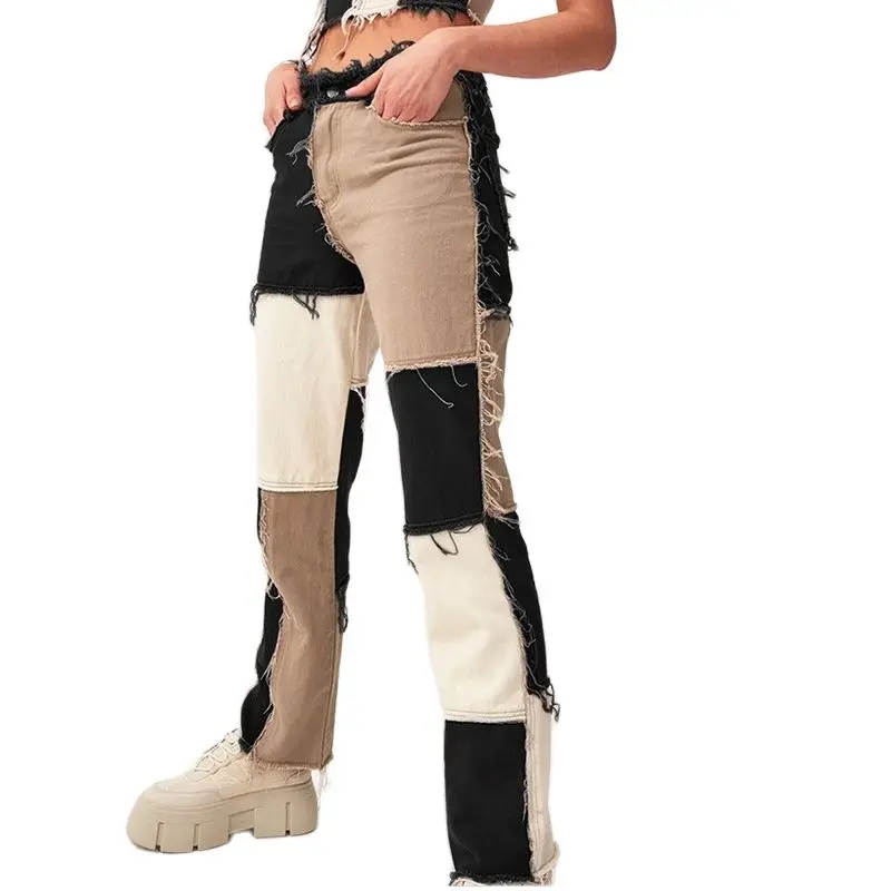 High Waisted Jeans Women Casual Long Trouses Ladies Patchwork Fashion Denim Pants Capris Pocket Streetwear 2021
High Waisted Jeans Women Casual Long Trouses Ladies Patchwork Fashion Denim Pants Capris Pocket Streetwear 2021