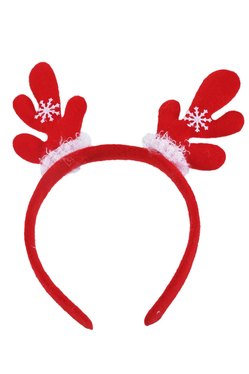 Красный Рождественский олень в виде оленьего рога повязка на голову-1 |