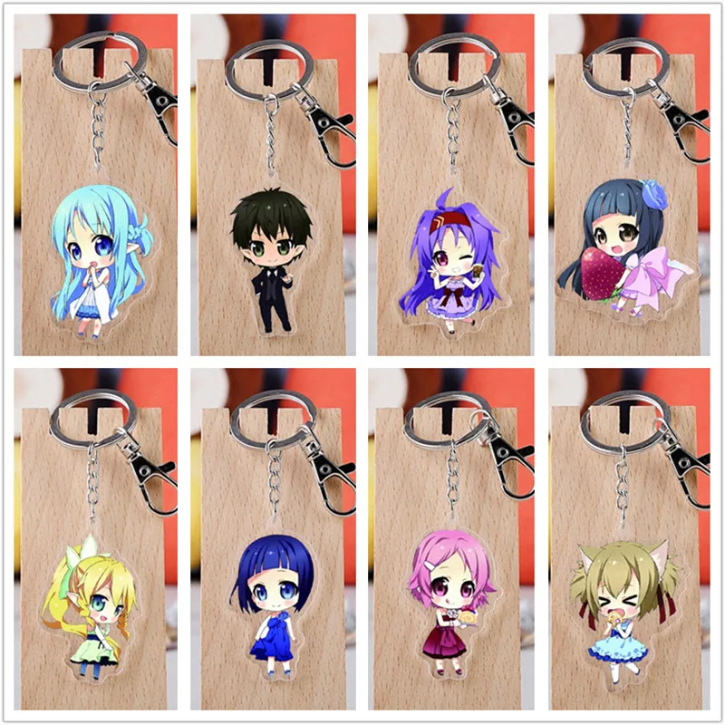 Anime Sword Art Online Model Doll Acrylic Keychain SAO Figure Toy Asuna Kazuto Rika Yui Leafa Shino Pendant Double sided Keyring
Anime Sword Art Online Model Doll Acrylic Keychain SAO Figure Toy Asuna Kazuto Rika Yui Leafa Shino Pendant Double sided Keyring