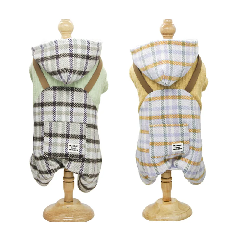 2021 Autumn and Winter Models of Plain Knitting Plaid Two-piece Four-leg Cotton-padded Clothes for Small and Medium-sized Dogs
2021 Autumn and Winter Models of Plain Knitting Plaid Two-piece Four-leg Cotton-padded Clothes for Small and Medium-sized Dogs